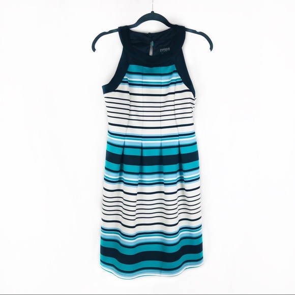 Enfocus Studio Blue and White Dress - Size 8 - Picture 2 of 8